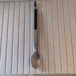 Cuisinart Stainless Steel & Black Plastic Cooking Tongs With Clip